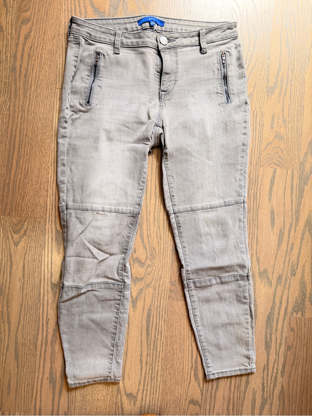 Apt. 9 Women’s Slim Cropped Moto Jeans - Gray